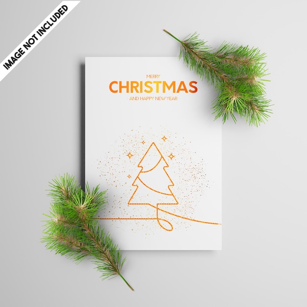 PSD christmas gift card mockup template psd