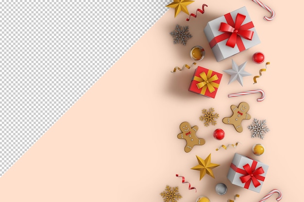 PSD christmas gifts mockup. christmas and new year holiday background