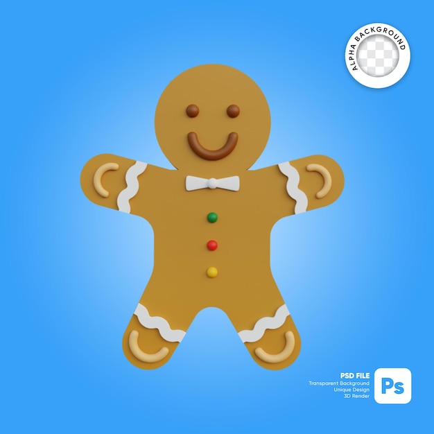 Christmas gingerbread man 3d object