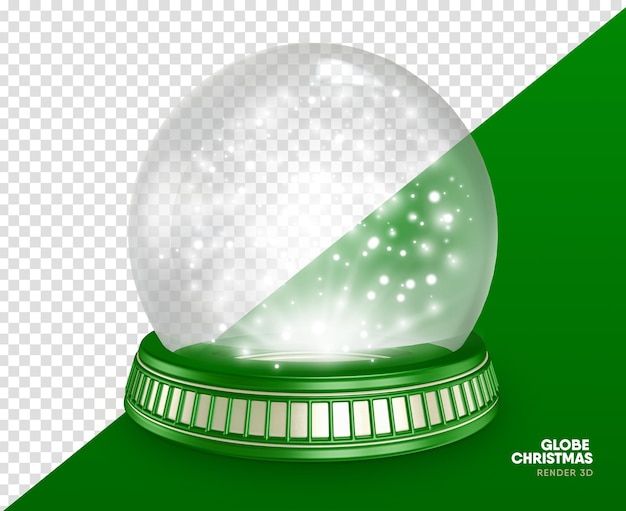 christmas globe decoration 3d render realistic