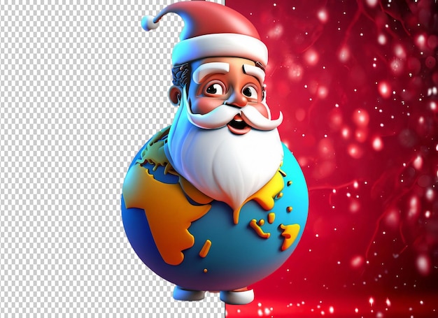 PSD globo di natale sulla chiusura di babbo natale