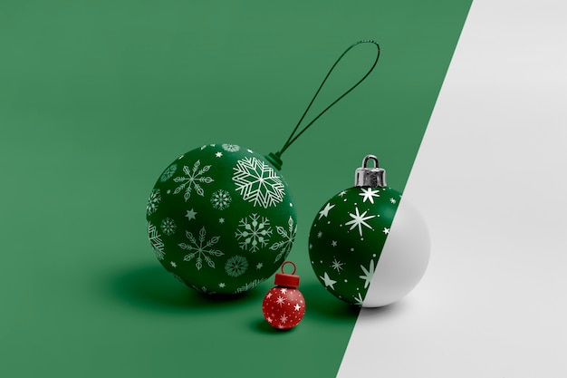 Christmas globes mock-up