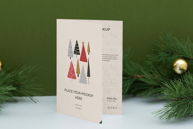 christmas greeting card mockup design
