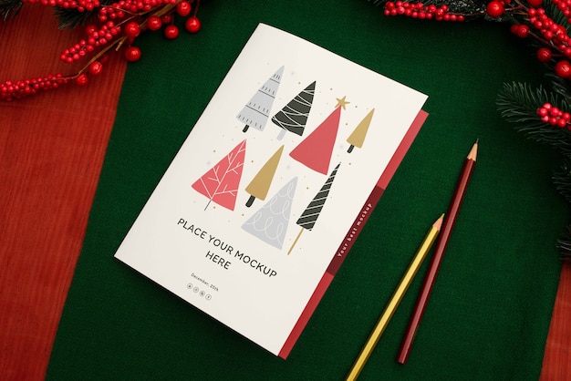 christmas greeting card mockup design