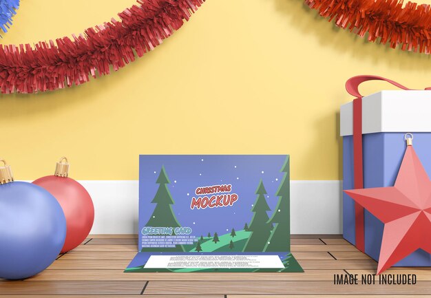 Рождественский макет поздравительной открытки