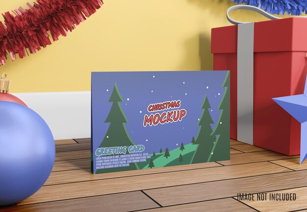 Christmas greeting card mockup