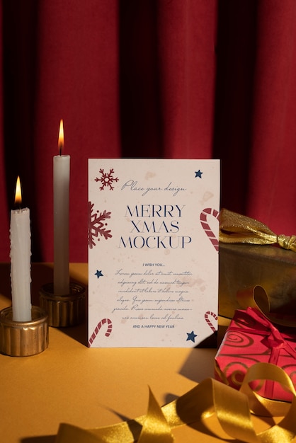 PSD christmas greeting card mockup