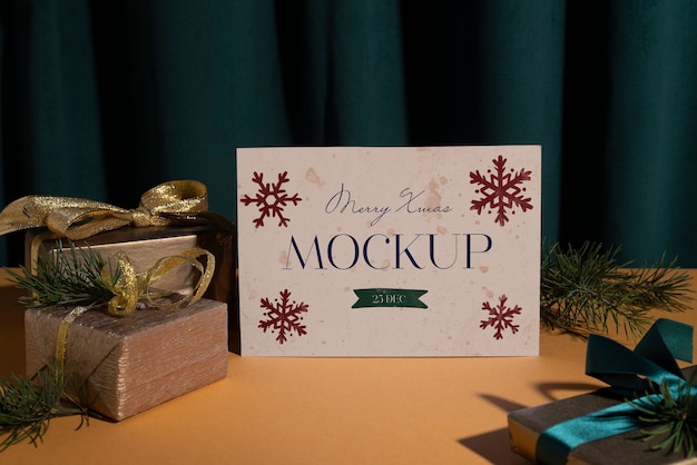 PSD christmas greeting card mockup