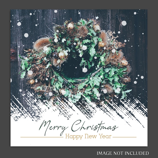 Christmas and happy new year 2019 photo mockup and instagram post template