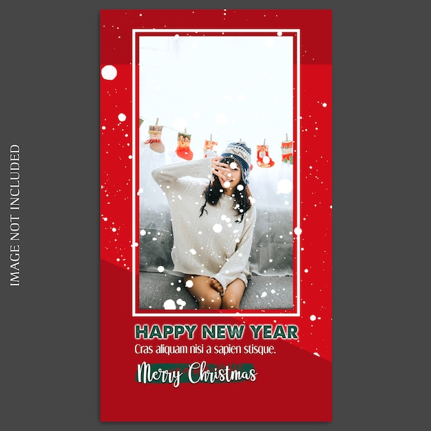 Natale e felice anno nuovo 2019 foto mockup e instagram story template per i social media