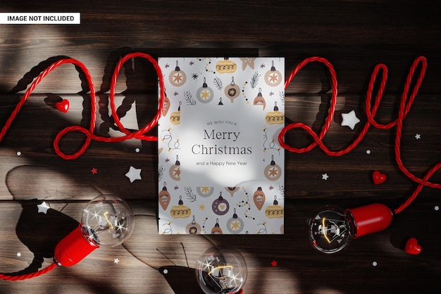 Christmas holiday greeting card mockup