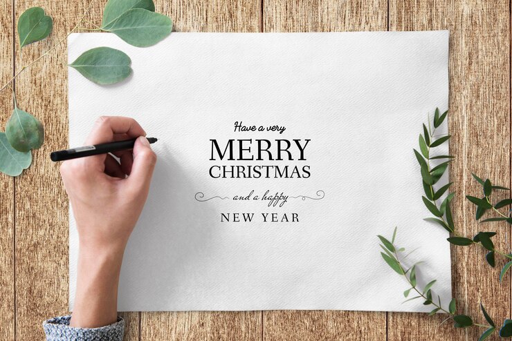 PSD christmas holiday greeting design mockup