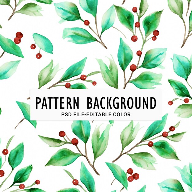 Christmas holly pattran design free in the style of light maroon and light aquamarine natural psd