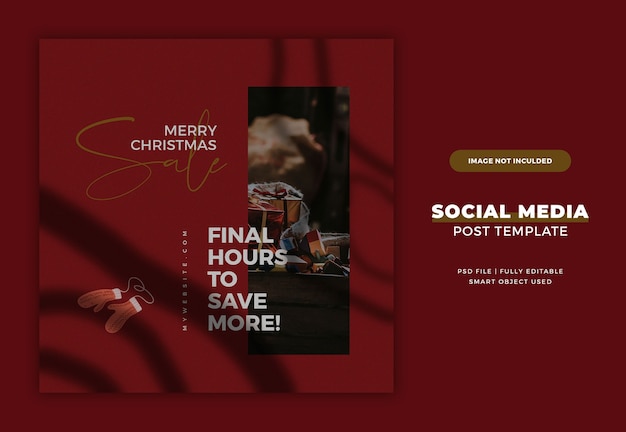 PSD christmas instagram post card or banner template