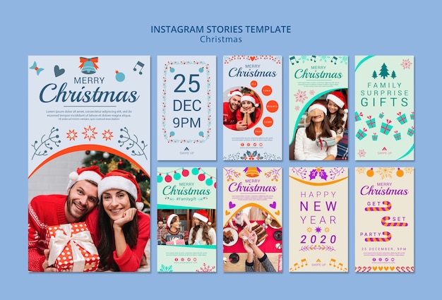 Christmas instagram stories template set