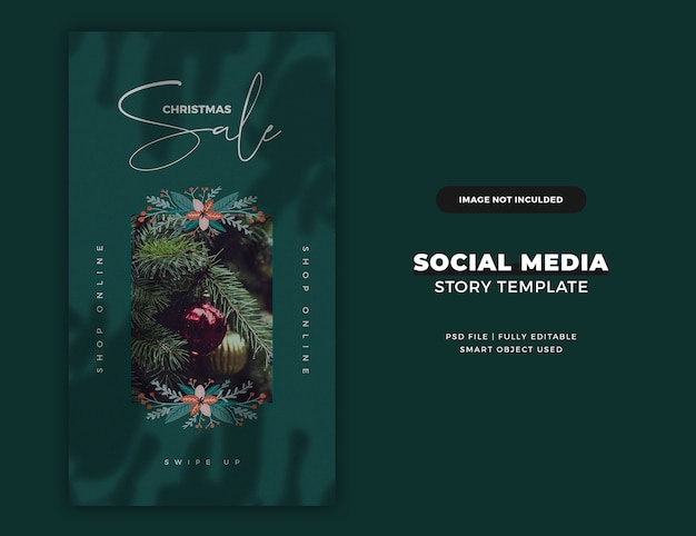 Рождественская открытка или шаблон баннера instagram