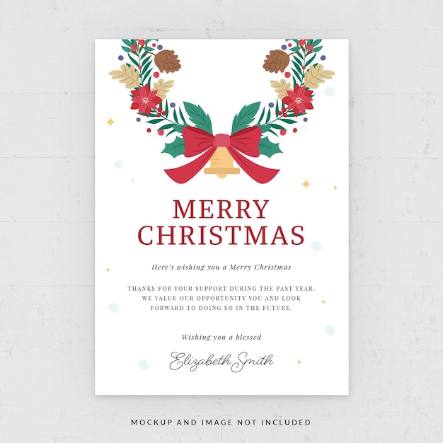 Christmas invitation card flyer template in psd for xmas celebration