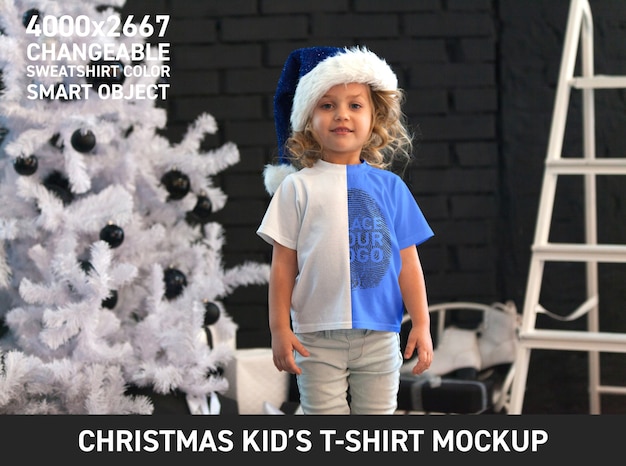 Christmas kid t shirt mock up