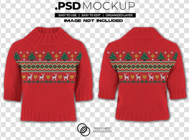 PSD クリスマス ニット ジャケット モッケージ