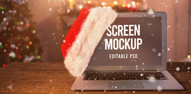 PSD christmas laptop photo