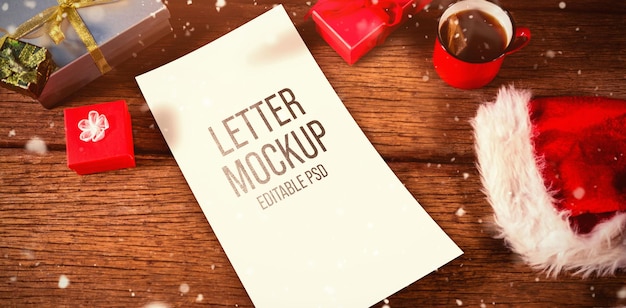 Christmas Letter Mockup Photoshop