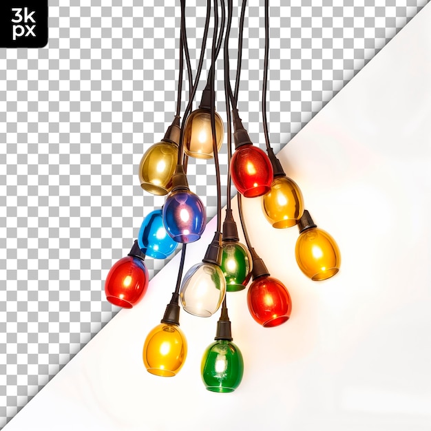 PSD christmas lights isolated on transparent background