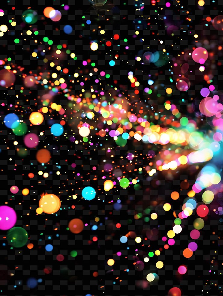 PSD christmas lights with festive sparkle multicolored generatin png y2k neon light effect design