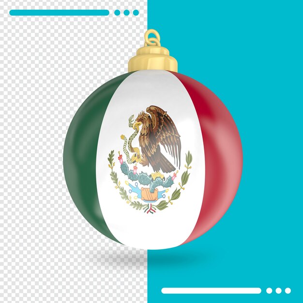 Christmas Mexico flag 3d rendering isolated