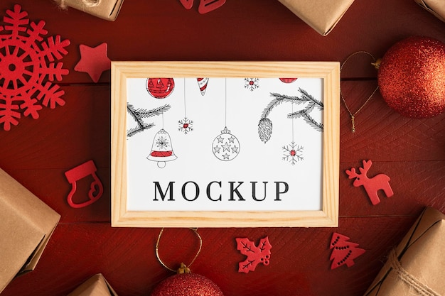 christmas mock-up in a frame