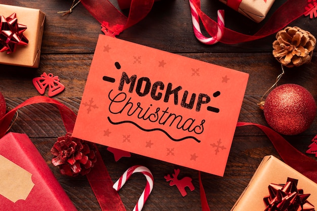 Christmas mock-up on a gift box