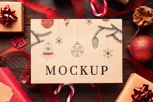 PSD christmas mock-up and gifts