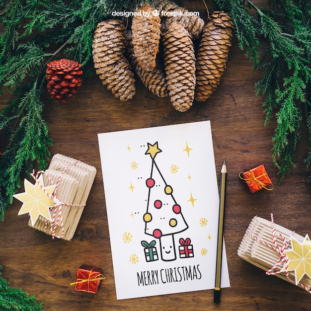 christmas mockup with card