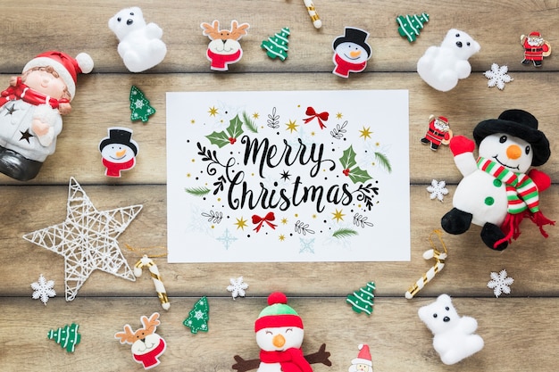 PSD christmas mockup with cover or letter