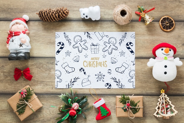 Christmas mockup with cover or letter