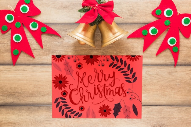 PSD christmas mockup with cover or letter