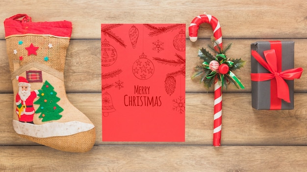 PSD christmas mockup with cover or letter