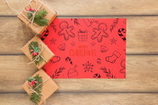 christmas mockup with cover or letter