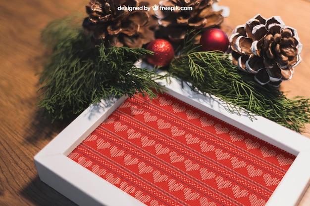 PSD christmas mockup with frame