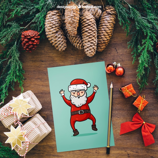 Mockup di Natale con carta santa