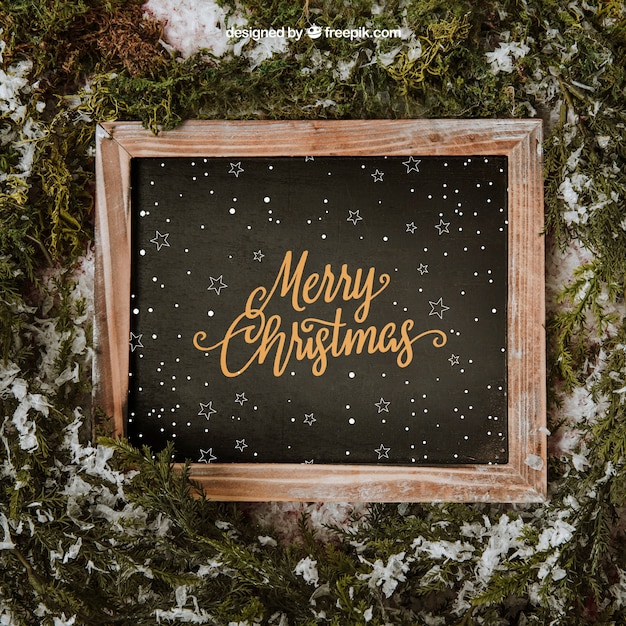 Christmas mockup with slate