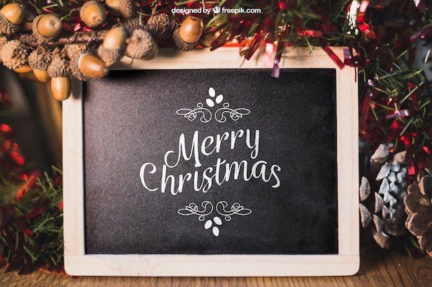 Christmas mockup with slate