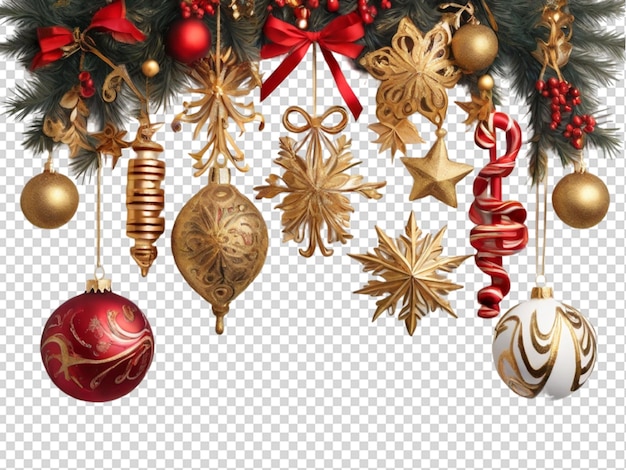 Ornamenti di natale e capodanno con luccioli d'oro png