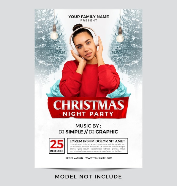 Christmas night party flyer or poster