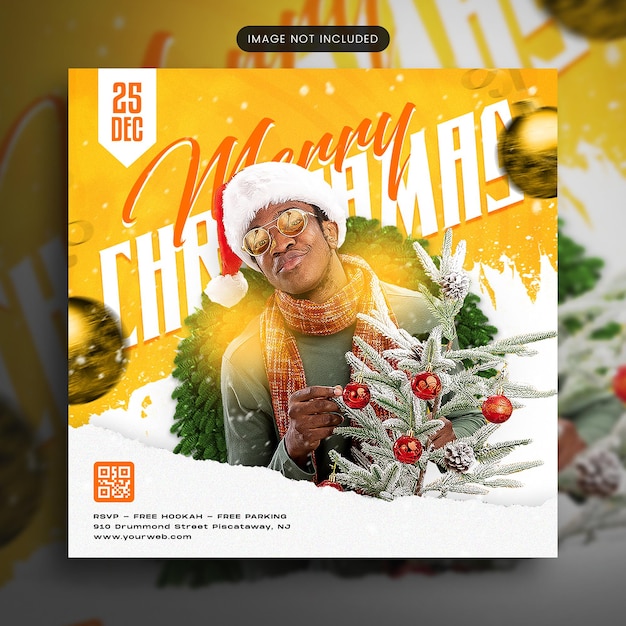 PSD christmas night party social media post template