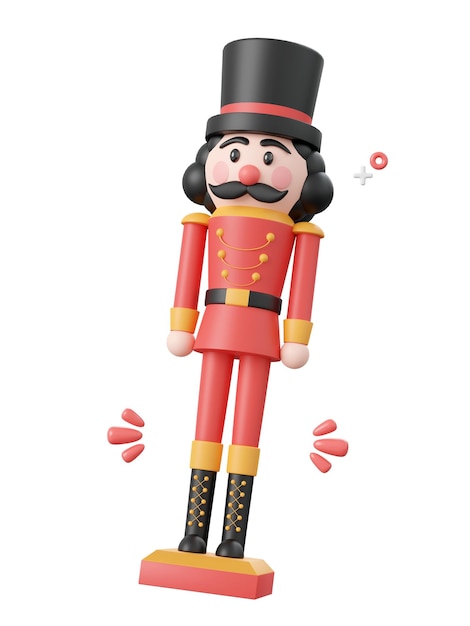 PSD christmas nutcracker christmas theme elements 3d illustration