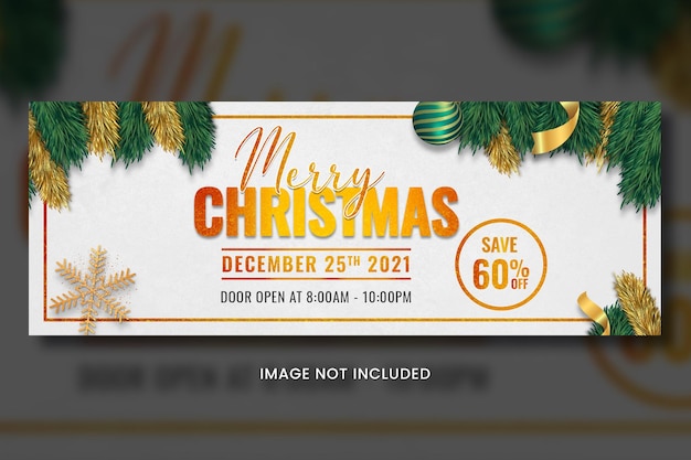PSD christmas offer facebook cover template