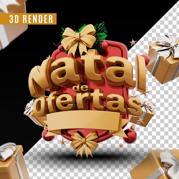 PSD offerte di natale 3d render premium