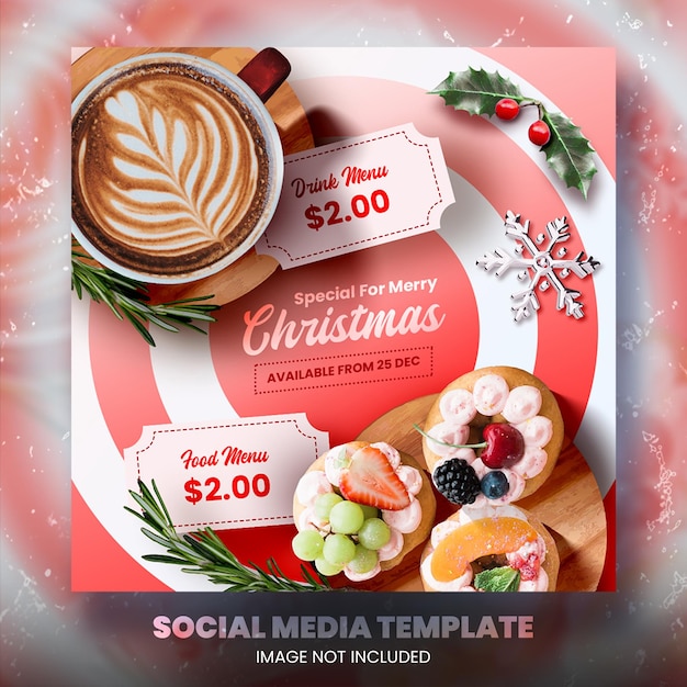 PSD christmas package menu social media post square banner template