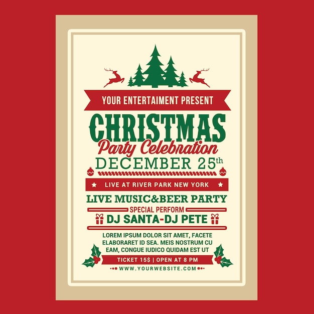 PSD christmas party celebration flyer 4