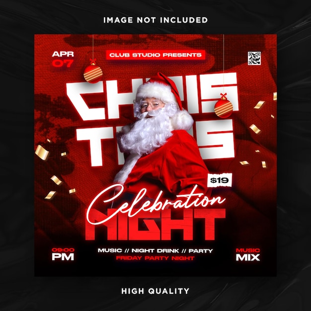 PSD christmas party celebration flyer template